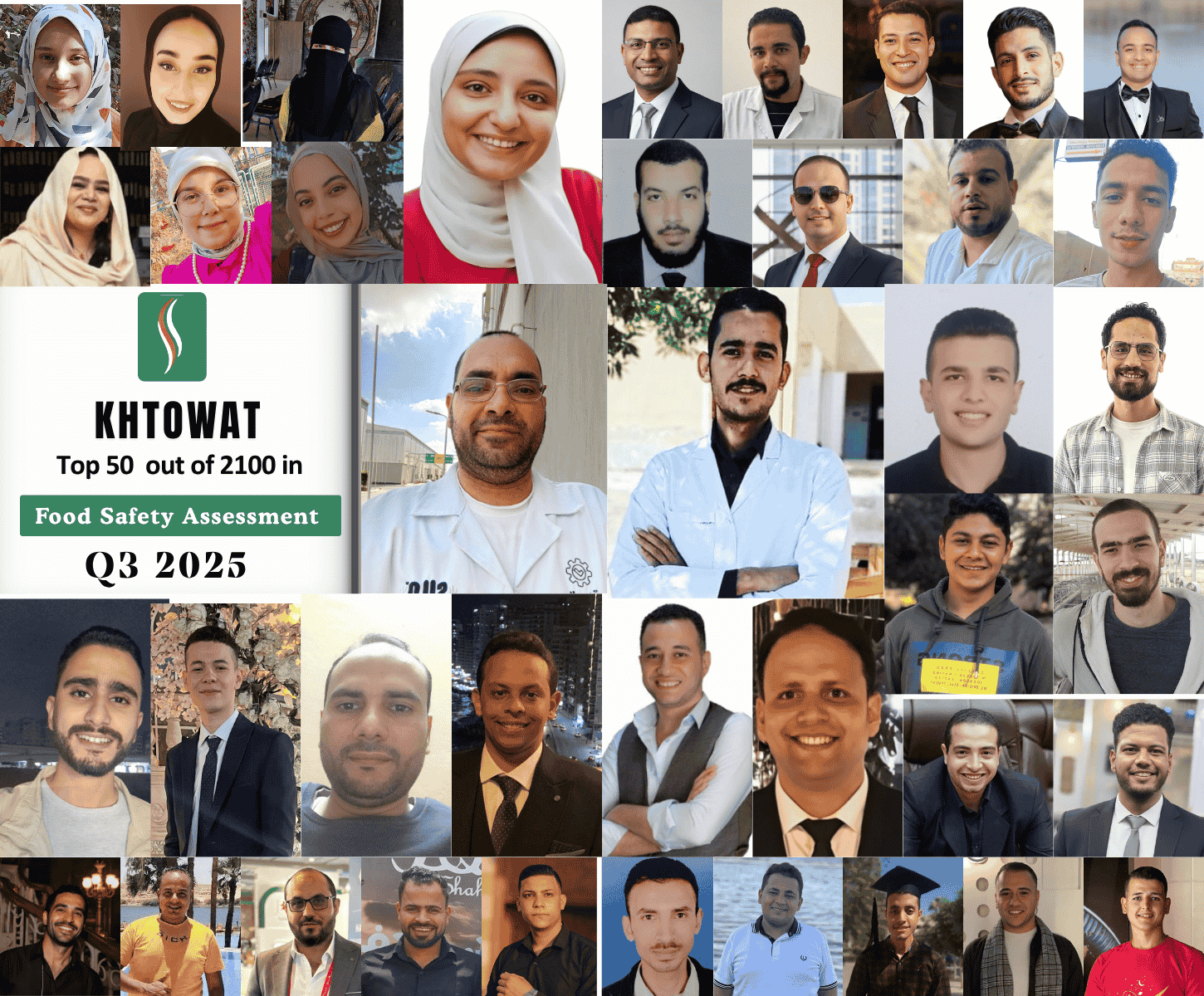 Celebrating the Top 50 achievers in the Khtowat Food Safety Assessment! 🏆