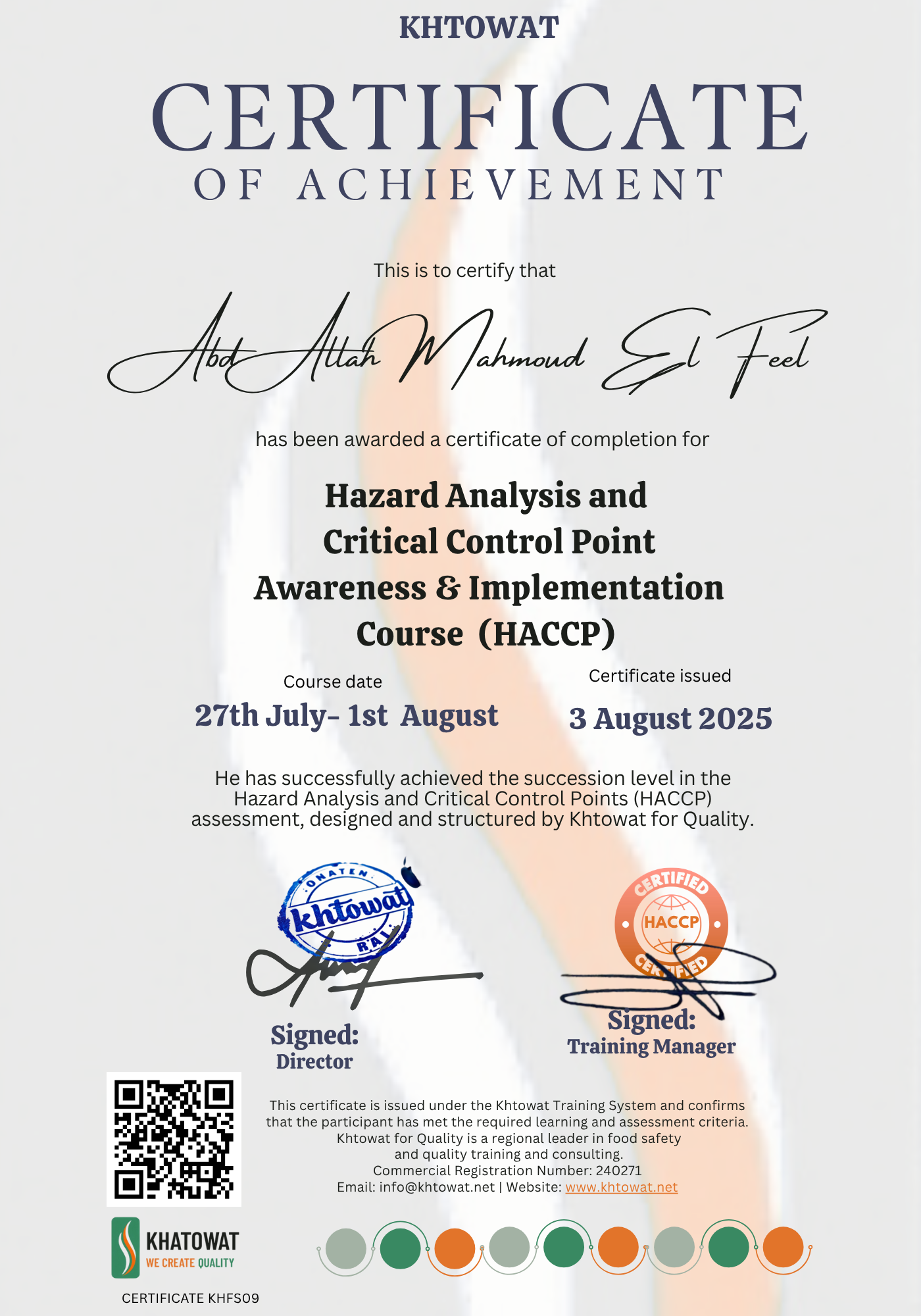 Hazard analysis and critical control points