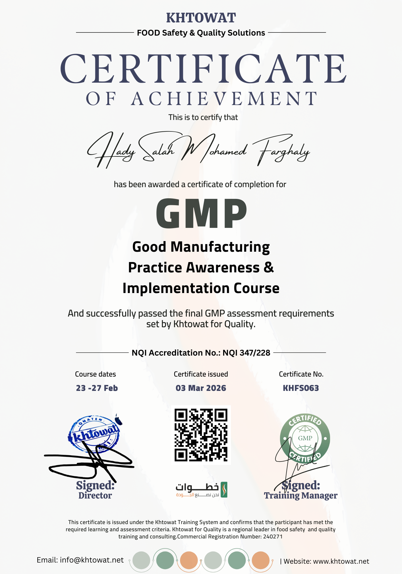 Good Manufacturing Practice Training Course