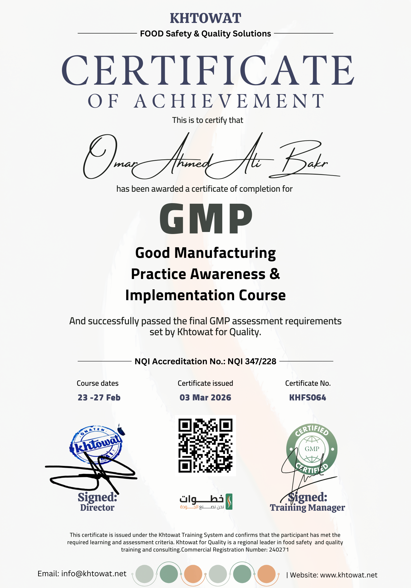 Good Manufacturing Practices Training Course