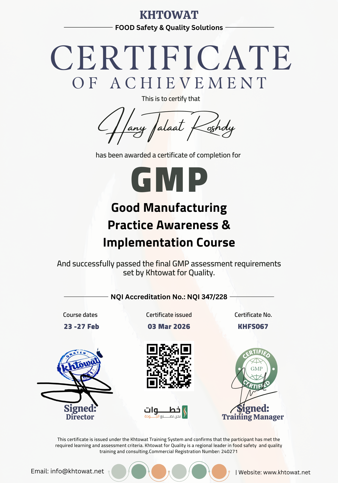 Good Manufacturing Practice Training Course