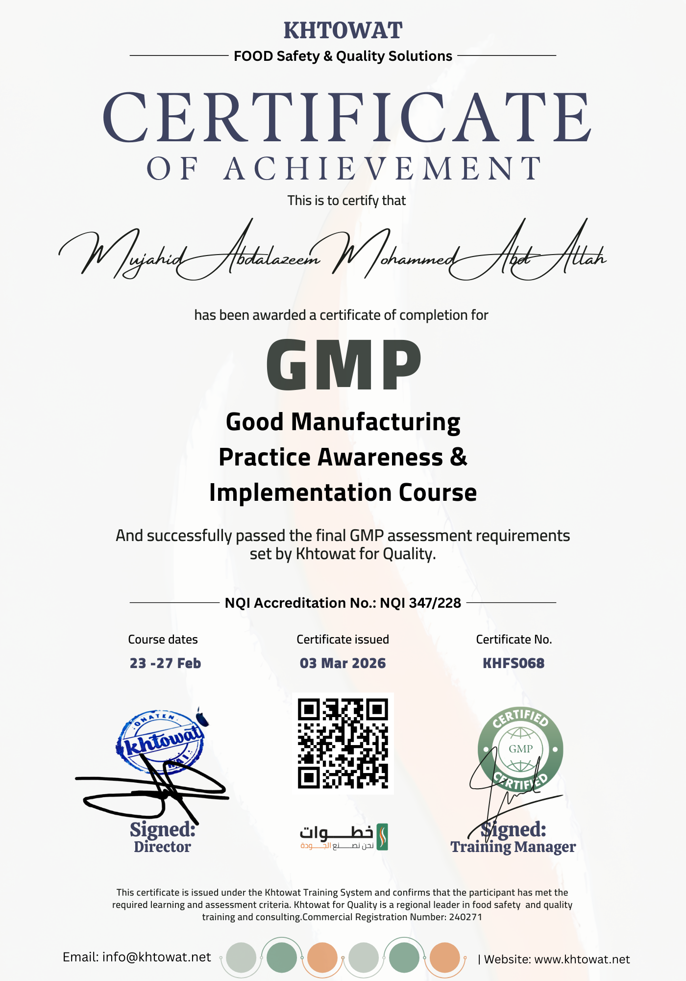 Good Manufacturing Practice Training Course
