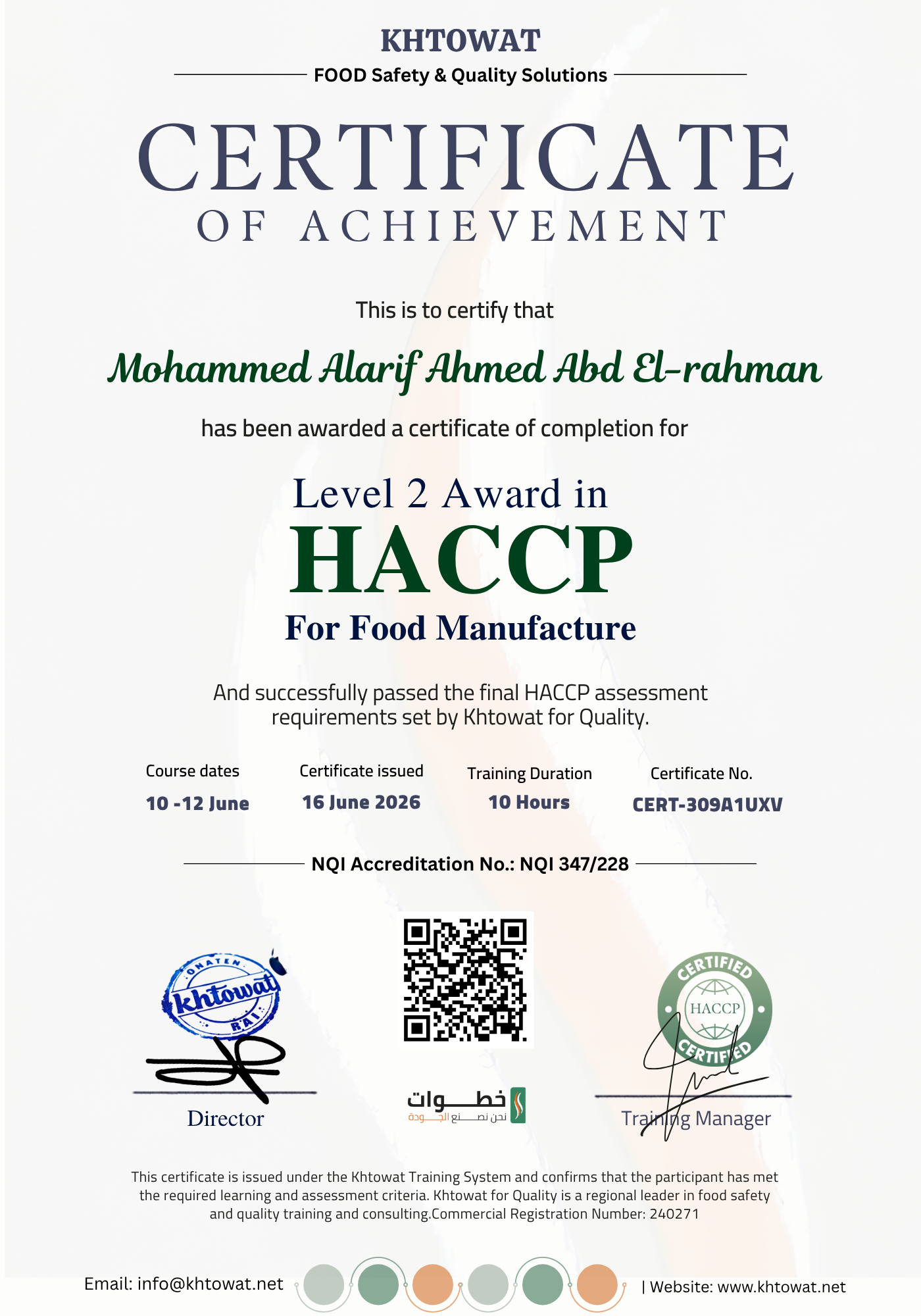 Hazard Analysis And Critical Control Point Level 2