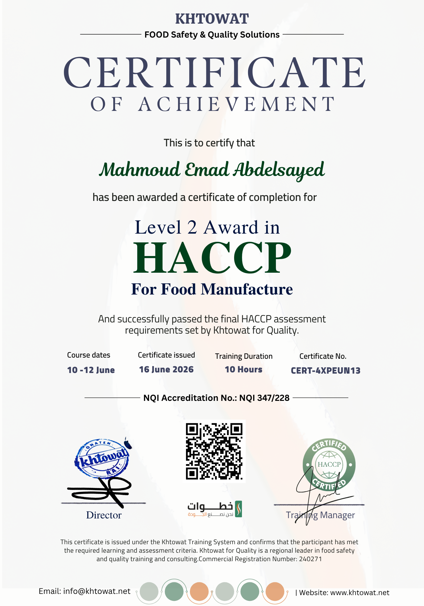 Hazard Analysis And Critical Control Point Level 2